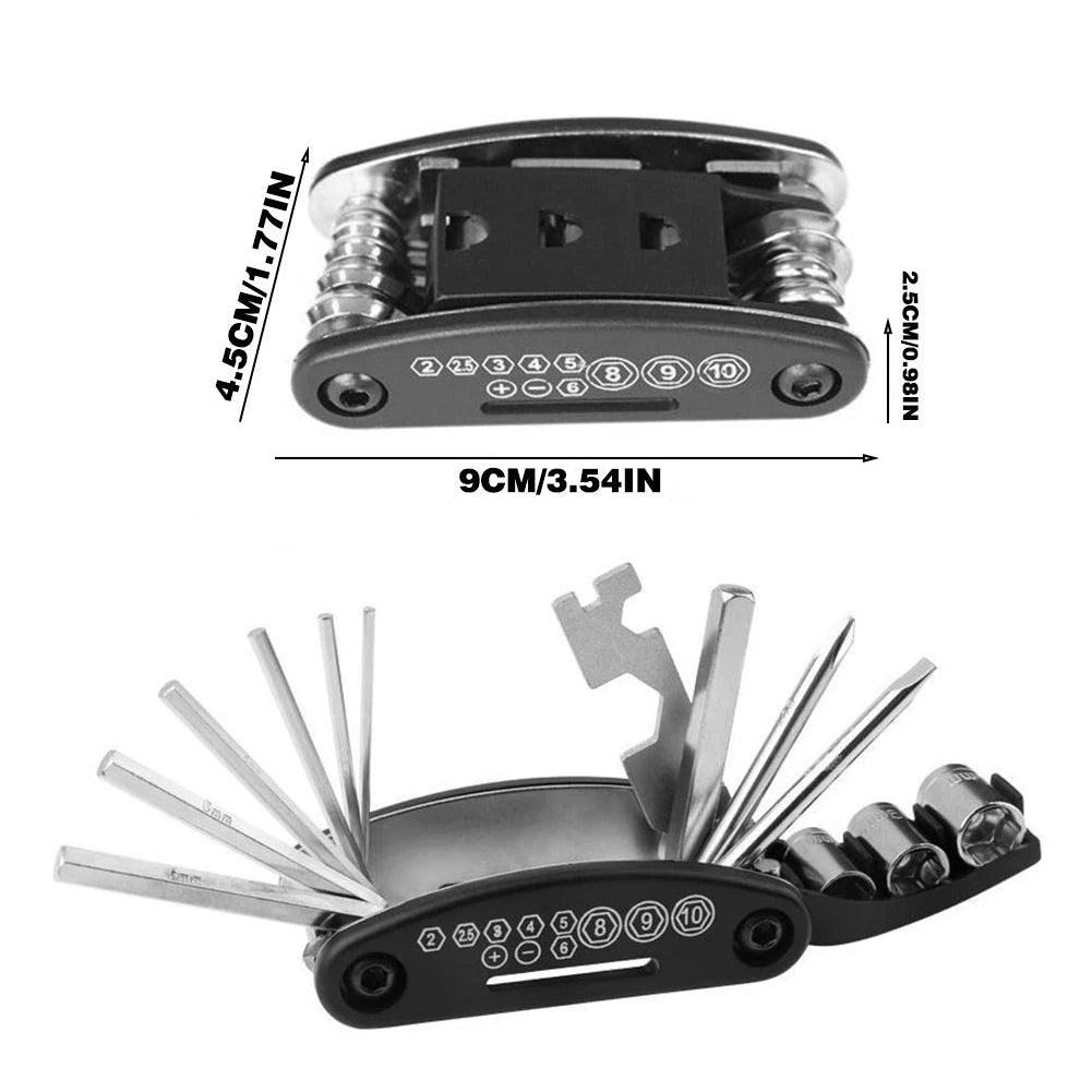 16 in 1 Multi-functional Repair Tool - Hex Spoke Wrench Screwdriver